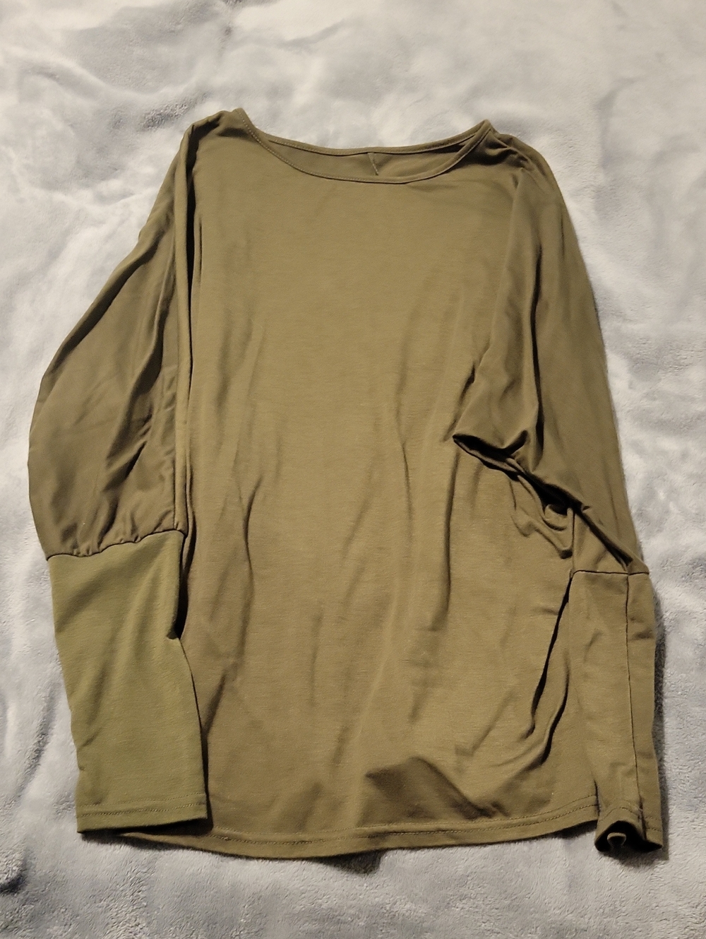 Women’s Olive Long Sleeve Boatneck Top